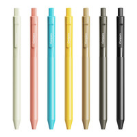 齐心轻音按动中性笔速干双珠st头考试笔备考会议笔水性笔0.5mm黑色透明考试笔高颜值