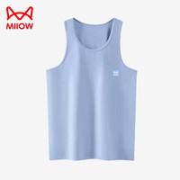 猫人男士背心夏季跨栏95%纯棉液态棉运动内穿春夏打底无袖汗衫 梦幻蓝 3XL （180-210斤）