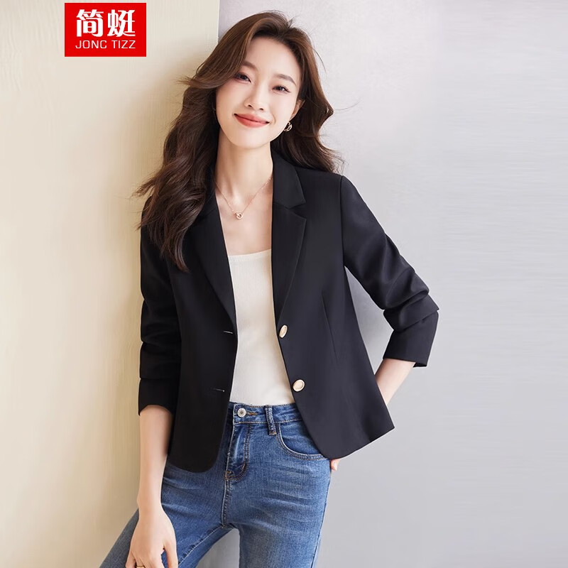 简蜓短款西装外套女2025新款春秋季休闲小个子气质高级今年流行小西服 西装