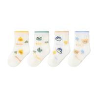 尼多熊儿童袜子夏季薄款棉袜婴儿透气网眼袜男童无骨袜儿童夏季袜子 1-3岁 (适合脚长12-14cm)