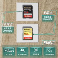 闪迪V30等级sd卡64g/128g/256g内存卡微单反相机存储卡闪存卡