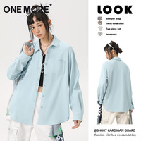 one more蓝色衬衫女早秋2025秋季流行风格加绒加厚磨毛衬衣Y