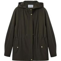 ERDOS 25秋冬休闲工装抽绳收腰通勤连帽女风衣短外套 军绿 S 160/80A