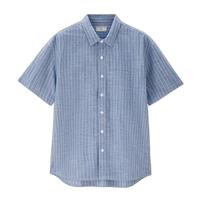 佐丹奴条纹衬衫男夏季通勤纯棉青年布口袋衬衣男短袖01045465