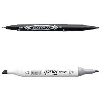 离草 双头记号笔勾线笔油性笔马克笔儿童绘画标记笔防水速干笔物流加墨量 10支混装