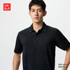 UNIQLO 优衣库 男装/男女同款DRY-EX速干POLO衫/短袖印花T恤运动透气477221 09 黑色 XS /160/76A