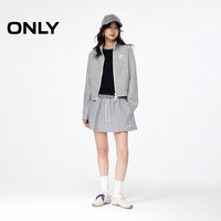 ONLY2025秋季撞色双层腰头防走光设计短裙半身裙女|12531E001 G47 浅花灰色 S