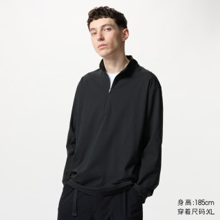 优衣库男装/男女同款DRY-EX速干透气长袖T恤防紫外线防晒478676 09 黑色 XL /180/108B