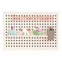 迈途森书桌洞洞板置物架墙上收纳学习宿舍墙面造型金属冲孔板展示架 30*50-白色 带金属挂钩10