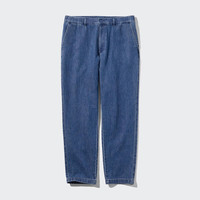 优衣库男装棉麻混纺牛仔休闲裤/水洗产品长裤470599 467842/66蓝色 XL /180/96B