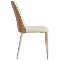 全友家居奶油风岩板餐桌家用实木腿吃饭桌椅子客厅一桌四椅政府补贴 米咖拼色|安达卢西亚餐椅*2