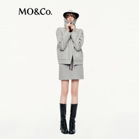 MO&Co.短裙2025秋轻暖空气棉A字卫裙运动风松紧高腰MBE3SKTT01 中花灰色 XS