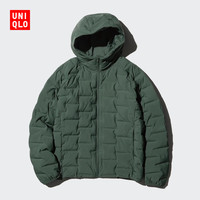 优衣库男装PUFFTECH空气棉服连帽外套/休闲保暖470118 58 深绿色 S /165/84A