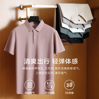 富绅 男士短袖POLO衫 透气珠地网眼