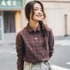 INMAN 茵曼 2025秋季时尚学院文艺港风复古长袖衬衣女