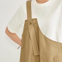 2024年夏季假两件针梭织拼接背带圆领短袖连衣裙女款