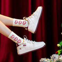 KAPPA卡帕女鞋厚底板鞋女2025秋季软底休闲鞋子女百搭运动小白鞋女 33CJ-012A经典白/内涵粉 37 (230mm)