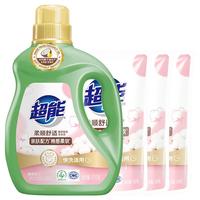 超能 植翠低泡系列 柔顺舒适洗衣液 1.5kg+500g*3袋 馨香依兰