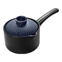 陶煲王单柄砂锅1.5L干烧不裂煲汤炖锅煮粥小号1-2人长柄陶瓷奶锅带把手 蓝条纹 单柄奶锅 1.5L