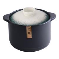 陶煲王单柄砂锅1.5L干烧不裂煲汤炖锅煮粥小号1-2人长柄陶瓷奶锅带把手 石纹绿 5.5L