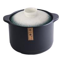 陶煲王单柄砂锅1.5L干烧不裂煲汤炖锅煮粥小号1-2人长柄陶瓷奶锅带把手 石纹绿 4.2L