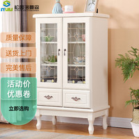 松园洛曼森 实木餐边柜 63*37*120cm 象牙白