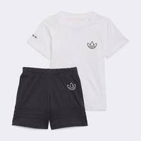 阿迪达斯 adidas 男童短袖短裤夏季婴幼纯棉套装宝宝薄款衣服裤子分体两件套