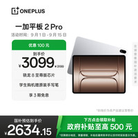 一加 OnePlus 平板 2 Pro13.2英寸平板电脑骁龙8至尊版芯片 8GB+256GB 冰川银 游戏办公学生