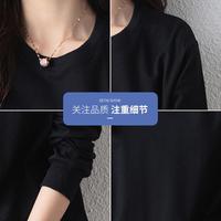 春季女士休闲卫衣舒适百搭上衣长袖简约纯色体恤女圆领卫衣女装