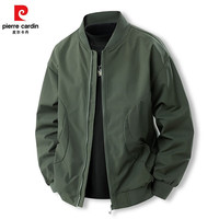 pierre cardin 皮尔·卡丹 皮尔卡丹夹克男2025春季外套男士棒球服飞行员休闲上衣男装上衣款 军绿 2XL