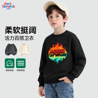 马克华菲儿童套装2025秋季儿童休闲中大童时尚卫衣卫裤 M路皮小人粉色(圆领卫衣) 140