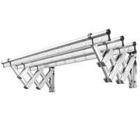 金贵夫人折叠晾衣架阳台晾衣架伸缩折叠晾衣杆室外推拉晾晒衣服架户外 冰川银【升级款】 四杆2.5米加筋杆+大支架