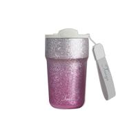 TOUYE透也钛咖啡杯保温杯高档男女手提便携随行保冷水杯 渐变粉420ml+手提带+礼盒装