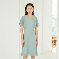 千仞岗 【简约优雅】夏日大阔边袖口连衣裙女薄纱设计感A字裙