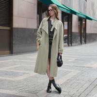 范思蓝恩FANSILANEN 英伦风宽松廓形外套女春装2025设计感立领风衣中长款休闲外套