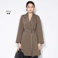 马天奴 MY TENO 通勤经典翻驳领束式通勤精工风衣面料垂感廓典雅极简风大衣
