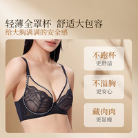 奶糖派【专享】追光轻薄全罩杯大胸显小柔软蕾丝透气文胸内衣女 白色【赠防凸点棉垫】 80G 36/80G