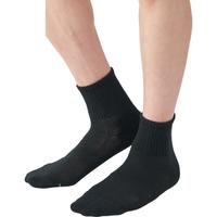 无印良品（無印良品 MUJI）男女通用 合脚直角 袜口无橡筋袜 袜子 黑色5s 均码2