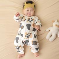Cottonshop 棉店 婴儿斜开襟长袖连体衣 奶牛胖胖