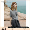 3COLOUR 三彩 春季新款芭蕾风提花针织衫 10132264617624