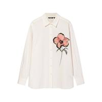 DESIGUAL 【西班牙时尚奢品】25纯棉花朵印花宽松翻领女式衬衫