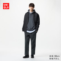 优衣库男装/男女同款弹力棉质松紧九分裤宽松窄口裤休闲起居裤474099 08 深灰色 3XL /185/112C