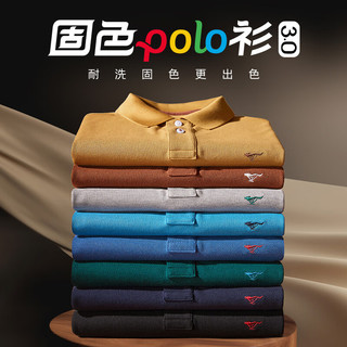  SEPTWOLVES/七匹狼 挺括休闲商务 男士Polo衫  185/100A/XXXL 010(米灰)