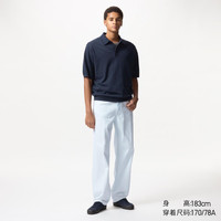 优衣库男装/男女同款宽松直筒牛仔裤水洗产品休闲长裤加长款84cm475552 60 浅蓝色 27 /160/68A