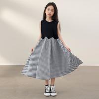 LUSON 女童童装连衣裙夏季洋气2025女孩背心裙儿童裙子