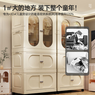 SAMEDREAM儿童衣柜家用卧室免安装折叠简易衣柜无甲醛宝宝衣柜收纳柜喂养台