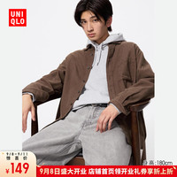 优衣库惊喜价男装/男女同款法兰绒衬衫/长袖衬衣休闲纯棉薄外套478118 480773/37栗色 S /165/84A