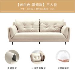 慕思 DeRUCCI 集团旗下艾慕沙发头层牛皮客厅现代简约沙发小户型云朵家具
