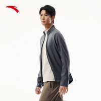 安踏零压型壳丨加绒立领运动外套男士冬季防泼水保暖运动通勤上衣 男装灰-2 4XL (男195)