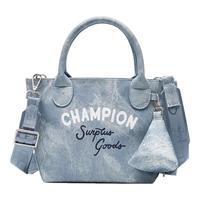 Champion25春季新款休闲斜挎包单肩包托特布丁包菜篮子手拎包 均码